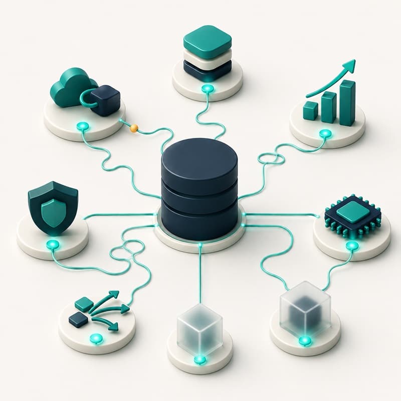 Database concepts organized into clear connected answers.